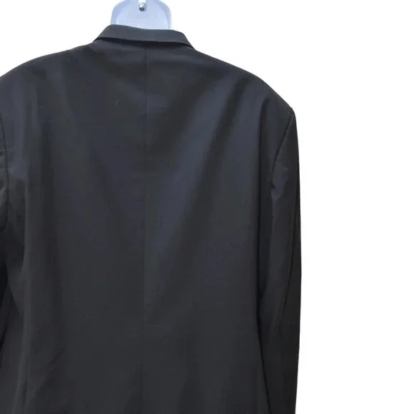 Hugo Boss Suit Top Coat 100% Virgin Wool Made in USA Size 46 R Black Career